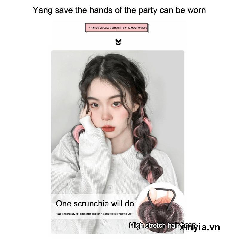 1 Dây Buộc Tóc Đuôi Ngựa Dạng Đèn Lồng Nhiều Màu Sắc Phong Cách Hàn Quốc Qipin Dành Cho Bạn Nữ Hóa Trang tóc giả