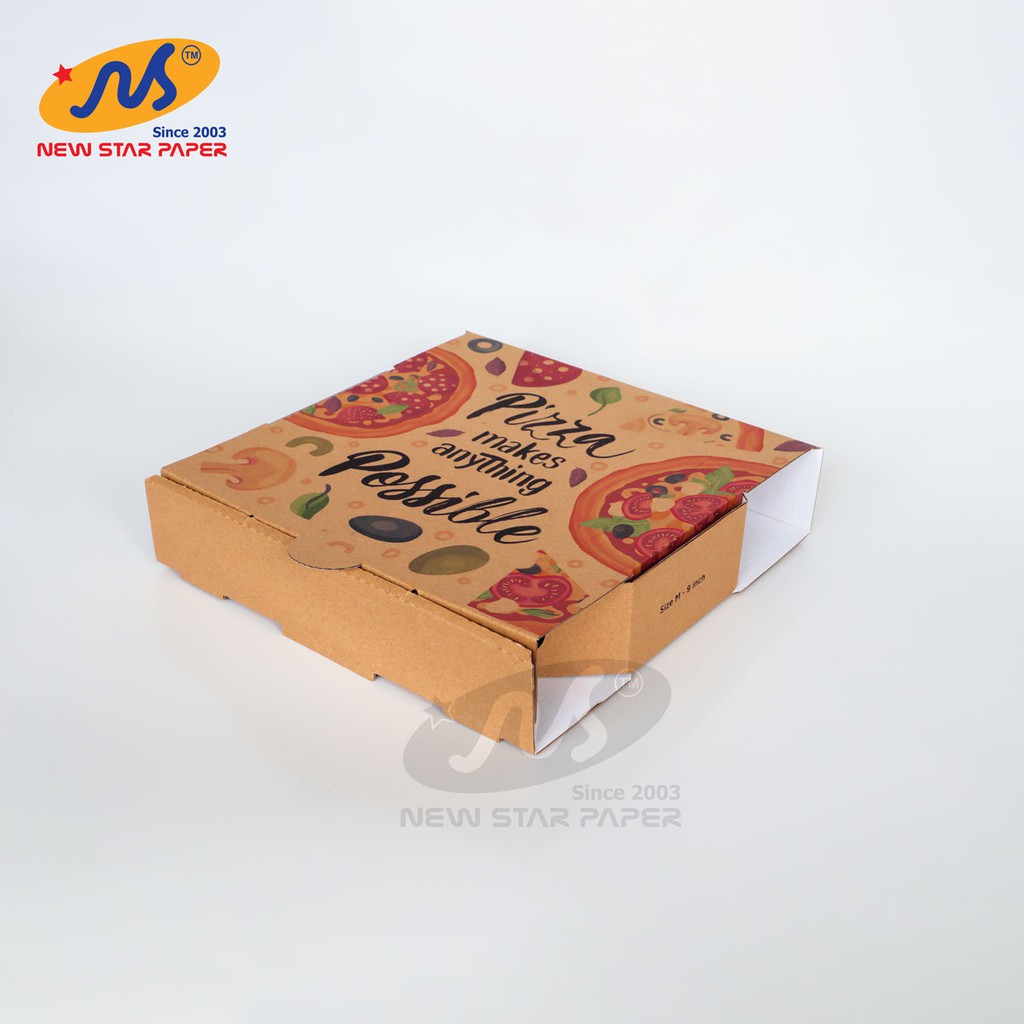 Size M - 25x25x5cm - Bó 10 hộp giấy pizza