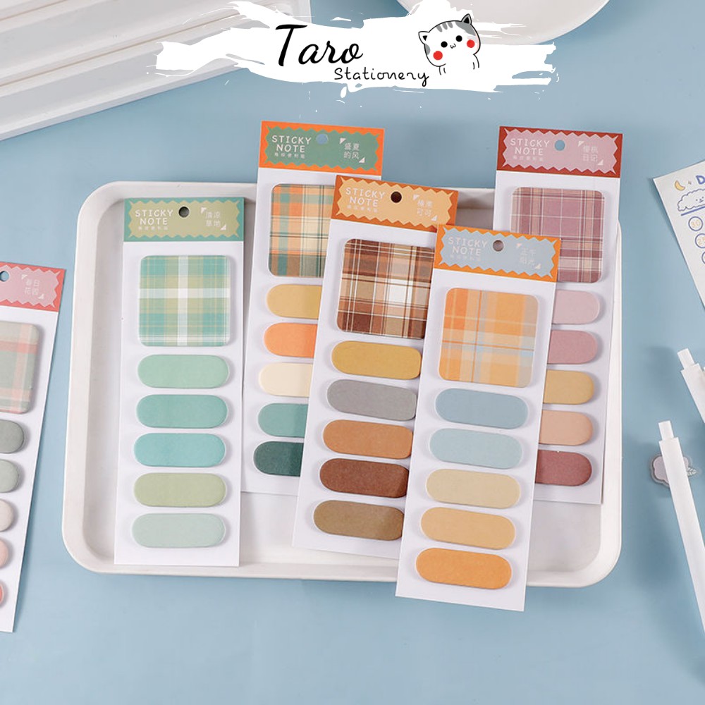 Giấy note ghi chú đánh dấu trang màu pastel Hàn Quốc Taro Stationery