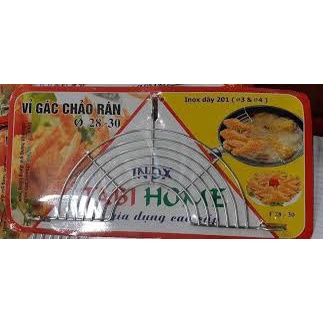 Vỉ gác chảo chiên, rán bằng inox loại dày size 28-30cm hàng Việt Nam