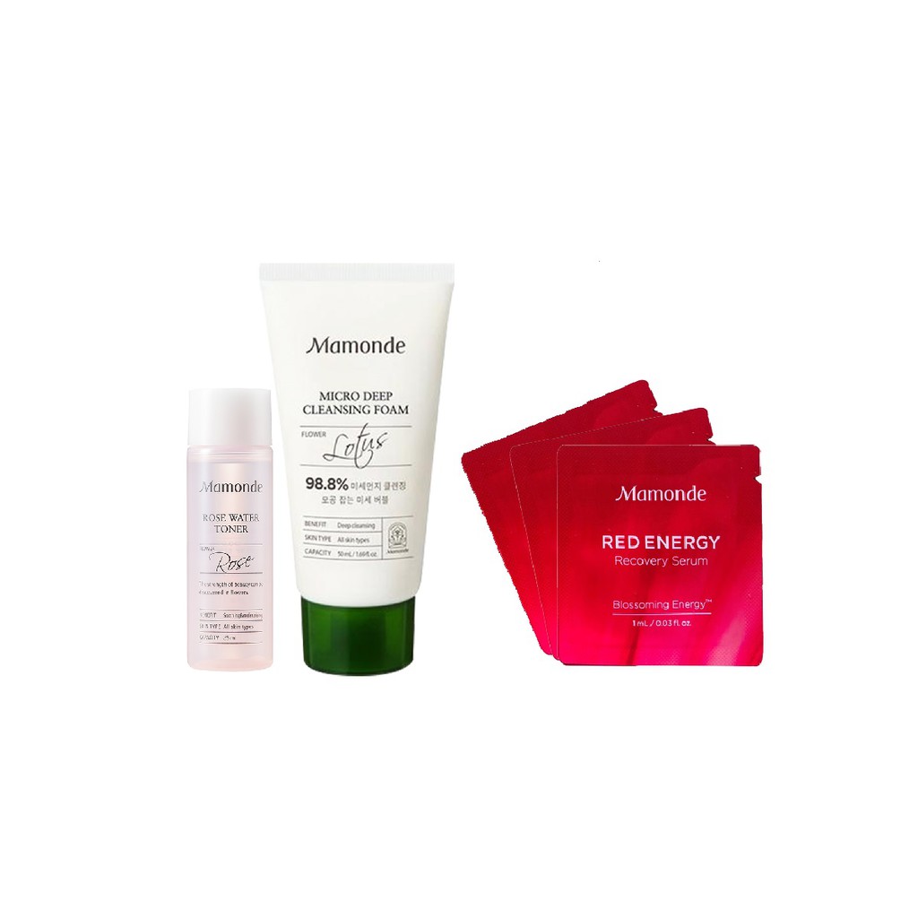 [HB GIFT] Bộ làm sạch và dưỡng ẩm hoa hồng cho da Mamonde Set