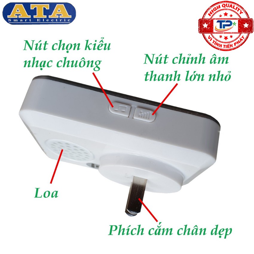 Chuông cảm biến hồng ngoại không dây báo khách báo trộm ATA AT-318C