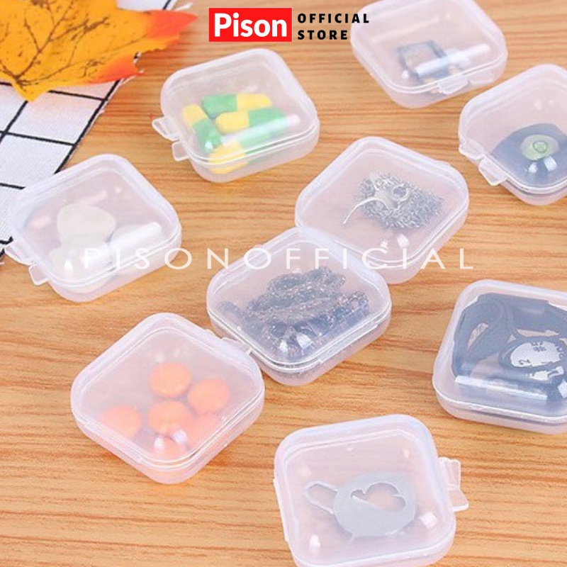 Hộp nhựa 1 ngăn trong suốt mini Pison đựng phụ kiện trang sức tiện lợi - PK025 - 01 cái