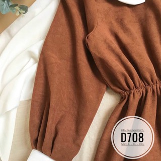 Bigsize Đầm nhung bo eo D708