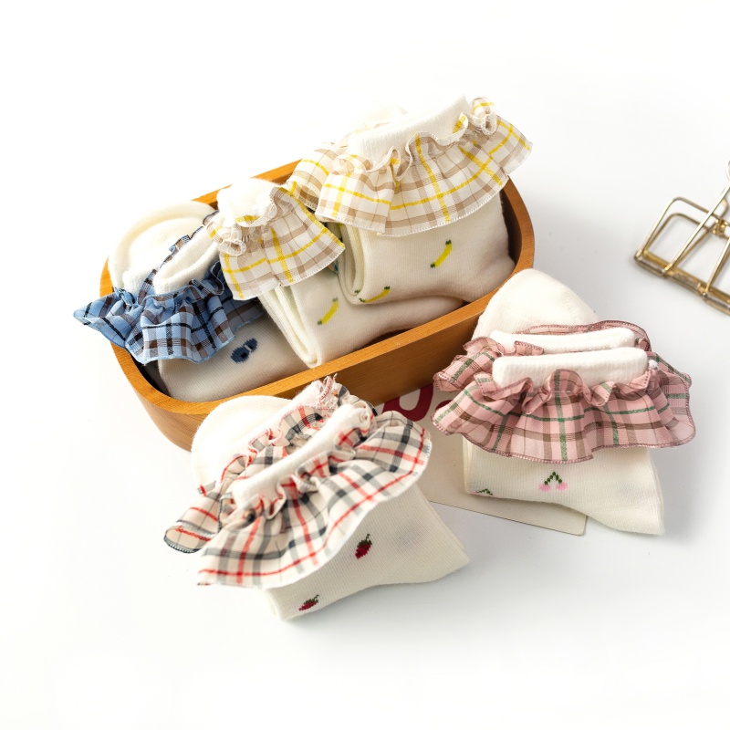 Vớ Viền Ren Công Chúa Họa Tiết Dễ Thương Cho Bé Gái