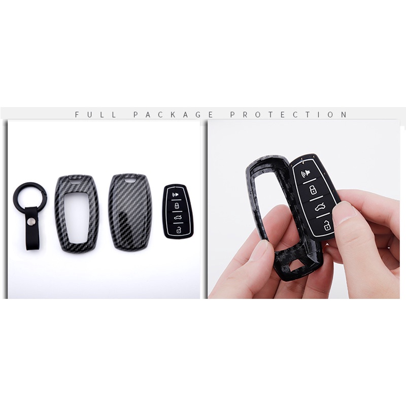 Vỏ Chìa Khóa 2 Nút Bằng ABS Carbon Cho YAMAHA Aerox 155 NVX155 XMAX300 Nvx Mvx 55 QBIX JAUNS