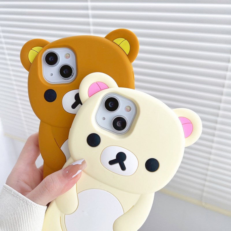 Dễ Thương Ốp Điện Thoại Hình Gấu rilakkuma Cho iphone 15 14 13 12 11 pro max xs x xr 8 7 6 6s plus se 2020