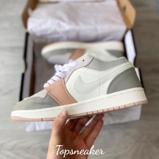 Giày Jordan 1 cổ thấp màu hồng đất Milan nam nữ, Giày Jordan 1 Milan bản đẹp phối đồ dễ đầy đủ bill box