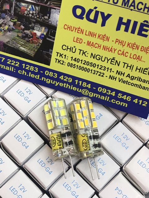 LED QUÝ HIẾU Bóng đèn led chân gim  G4 3w -12v và 220v