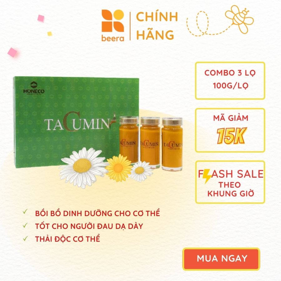 Hộp quà Mật ong Tacumin S Honeco Beera quà tặng làm đẹp da (3lọ x100g)