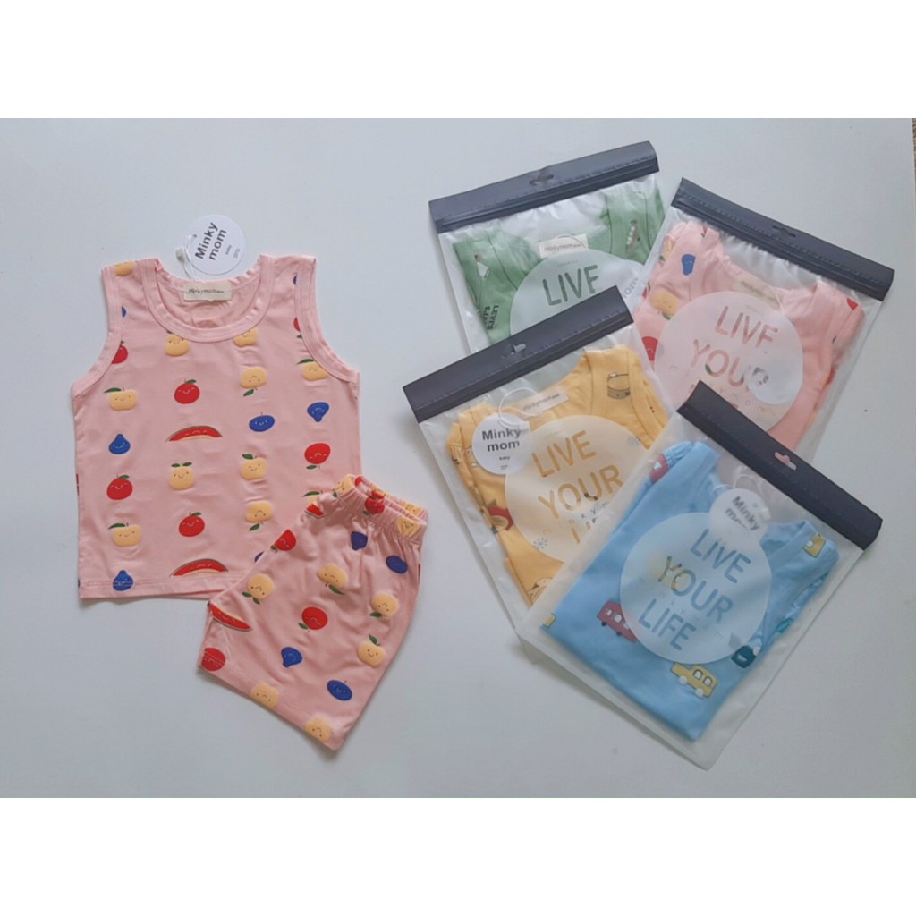 Bộ minky mom sát nách thun lạnh OTO cho bé