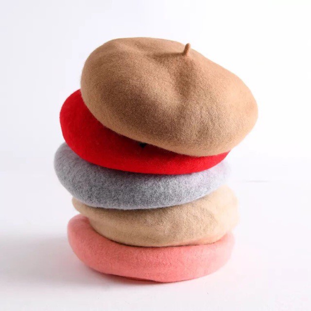 Mũ nồi nữ, mũ beret dạ túi zip loại 1 có dây điều chỉnh phong cách Hàn Quốc