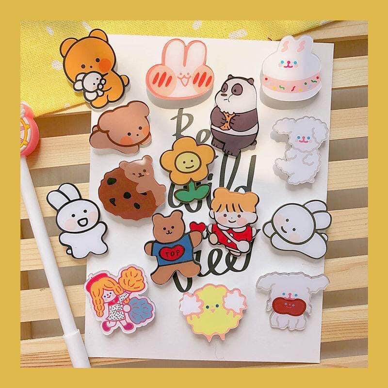 Combo 100 pin cài balo cài áo siêu dễ thương