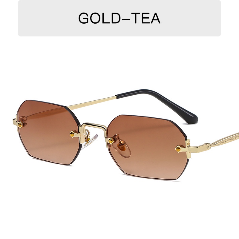 Kính Mát Tròng Vuông Không Gọng Chống Tia UV400 Phong Cách Retro Chất Lượng Cao Cho Nữ