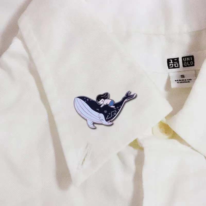 Ghim Cài Áo Hình Cá Voi / Cô Gái / Cá Voi Kiểu Halloween Lãng Mạn Cho Cặp Đôi