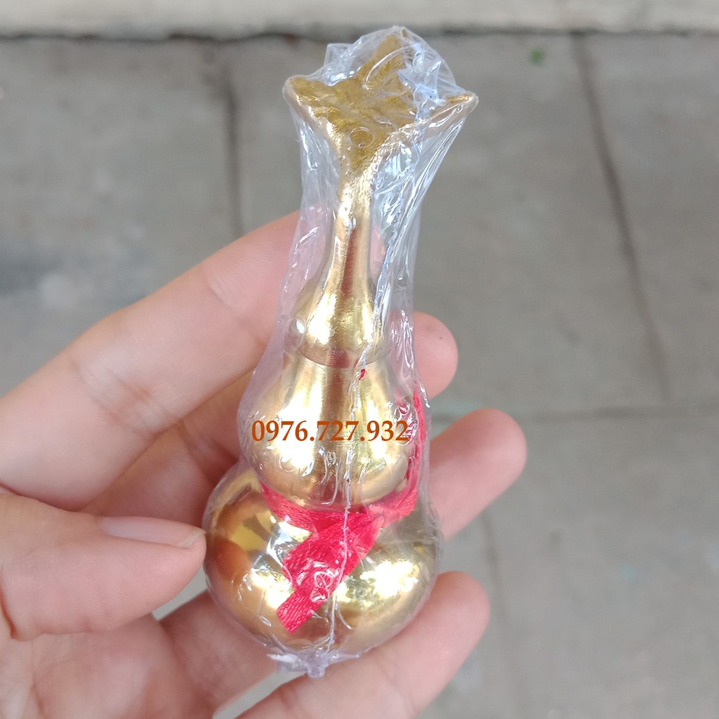 Hồ Lô trơn vàng bóng cao 7.5cm, Hồ Lô phong thủy, Hồ lô Bát Quái bằng đồng | BigBuy360 - bigbuy360.vn