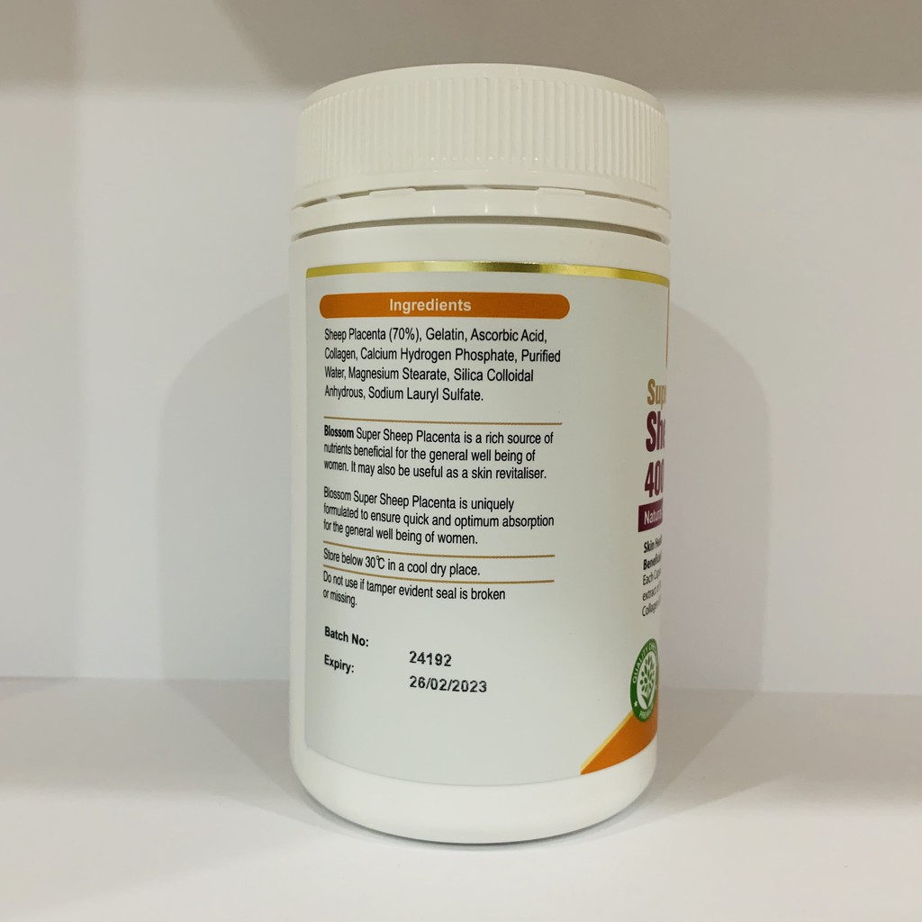 Viên Uống Đẹp Da Nhau Thai Cừu Thế Hệ Mới Blossom Super Sheep Placenta 40000 100V (Placenta-Collagen-Vitamin C) | BigBuy360 - bigbuy360.vn