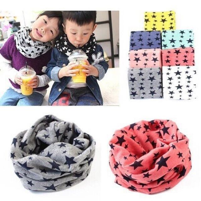 Khăn Ống Quàng Cổ Cotton 2 Lớp Giữ Ấm Cổ Cho Bé Loại 1