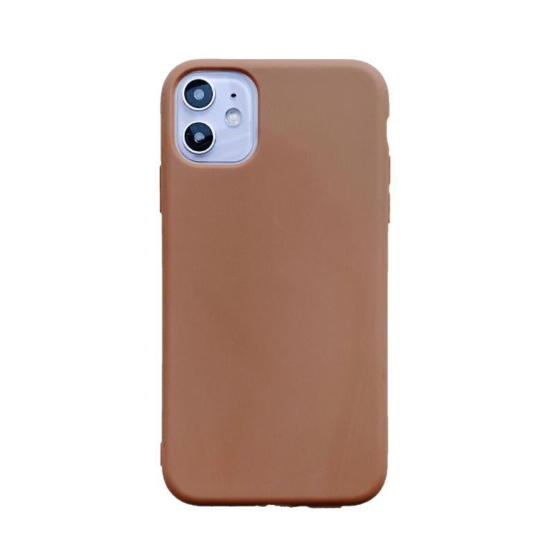 vivo 1609 1606 1611 1610 1601 1603 1716 1723 1718 1726 1713 1714 1724 1725 1727 1728 1719 Brown TPU silicone mobile phone case Pure color simplified mobile phone protective cover Anti dropping mobile phone shell