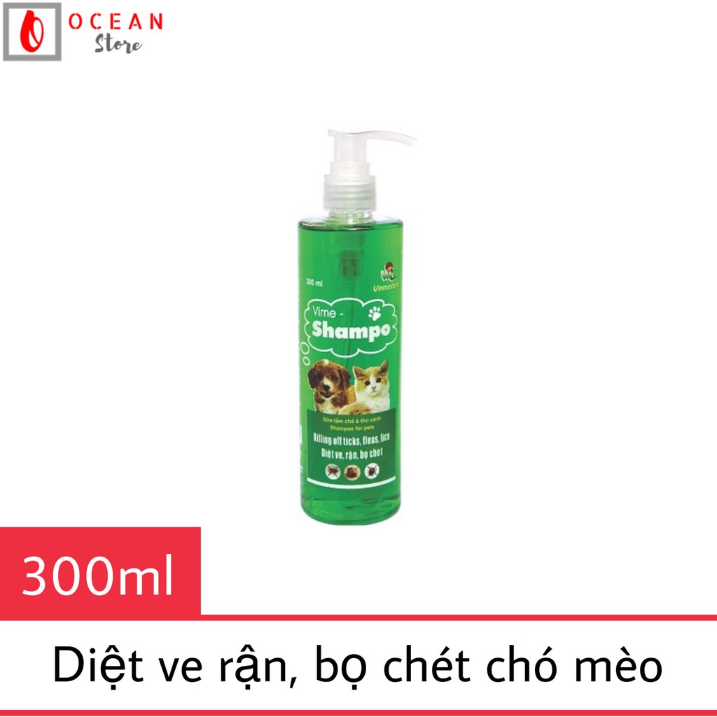 Sữa tắm cao cấp diệt ve rận, bọ chét, dương lông cho chó mèo (VMD) - ViMe Shampoo 300ml
