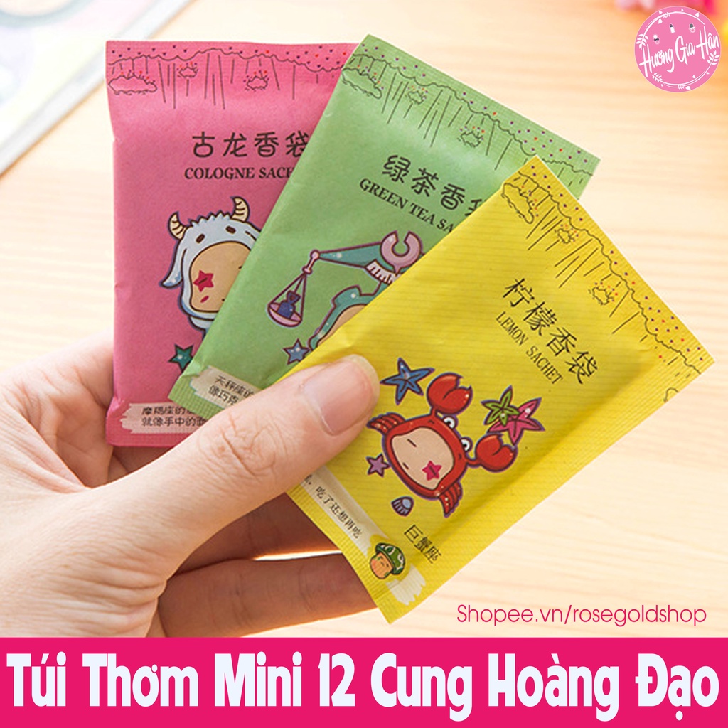 Túi Thơm Mini 12 Cung Hoàng Đạo - Túi Thơm Để Tủ Quần Áo/ Giày Dép/ Balo (Giao Ngẫu Nhiên)