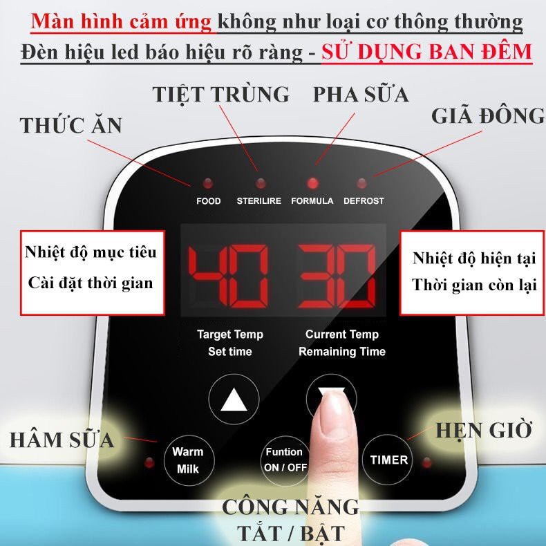 Máy hâm sữa - máy hâm sữa đôi và tiệt trùng đa năng ủ sữa, hâm sữa mẹ