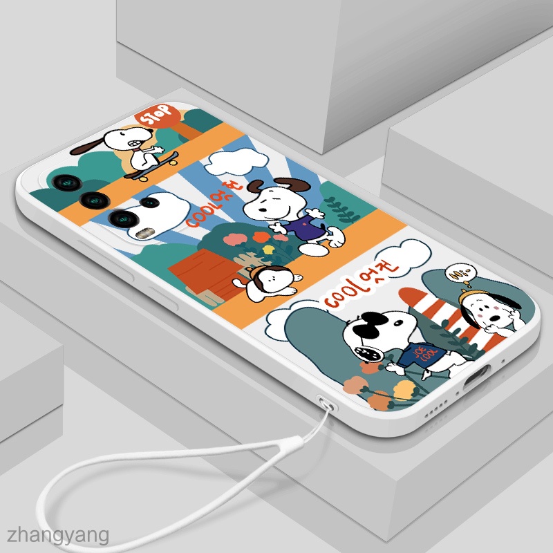 Ốp Điện Thoại Silicon In Hình Snoopy Có Dây Đeo Cho Redmi 9t 9c 9a 8a 6a 6 5a