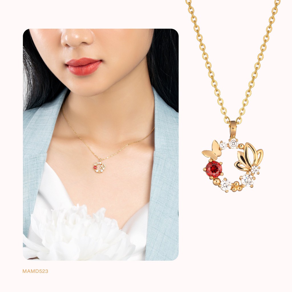 Măt dây chuyền vàng 14k Lotus MDMAMD523 Huy Thanh Jewelry