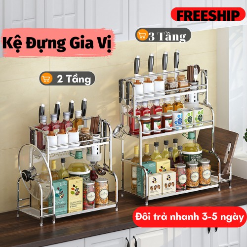 Kệ Đựng Gia Vị Nhà Bếp Cao Cấp , Giá Cài Dao, Giá Treo Đồ Đa Năng IKA.HOME