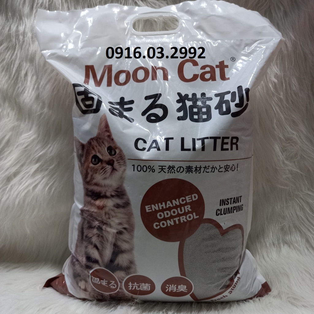 [Mã PET50 giảm 10% - tối đa 50K đơn 250K] Cát vệ sinh cho mèo cát nhật Moon cat 16L, Cát vệ sinh cho mèo than hoạt tính