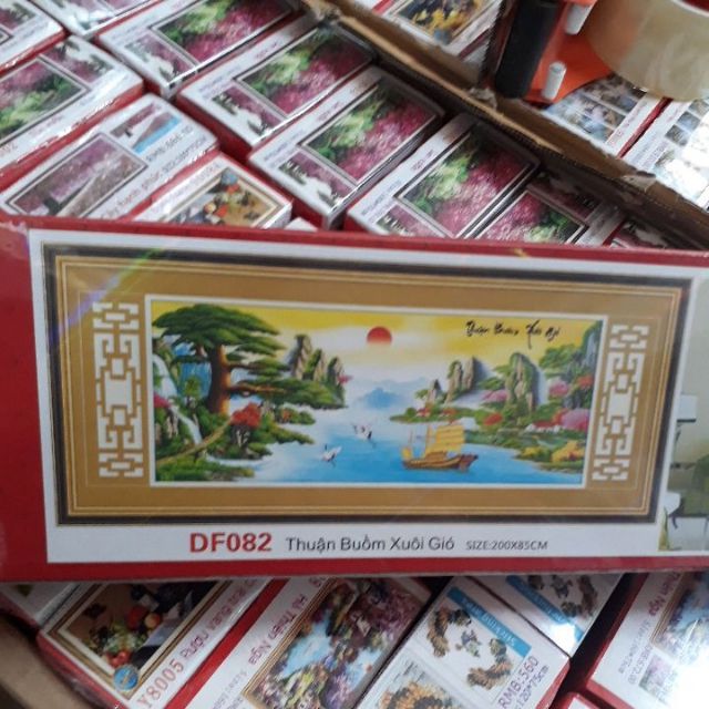 ( KHO SỈ GIÁ RẺ )Tranh đính đá thuận buồm xuôi gió  DF082 ( kt 2m x85). vs036 (200x85) cm