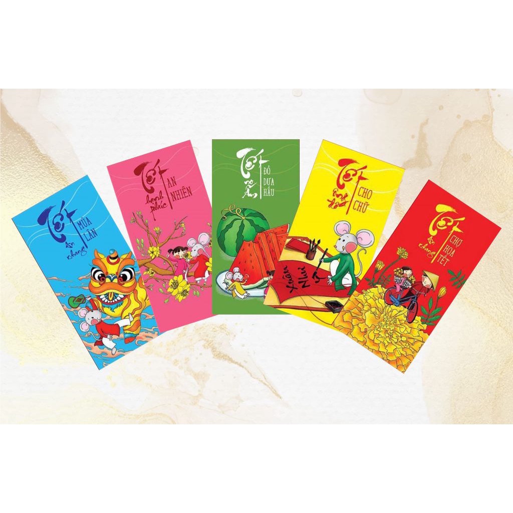 Set 100 chiếc ❤️ BAO LÌ XÌ TẾT NHIỀU MẪU ĐẸP 2022