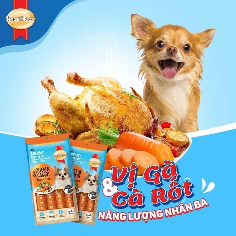 Bánh thưởng dạng kem SmartHeart Creamy Dog Treats