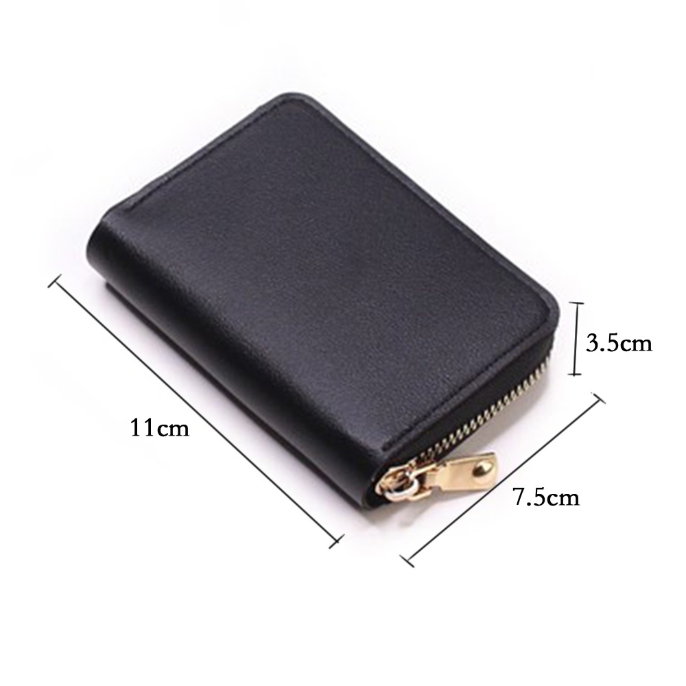 Ví Da PU Đựng Thẻ Tín Dụng RFID Có Khóa Kéo Dành Cho Nam Và Nữ