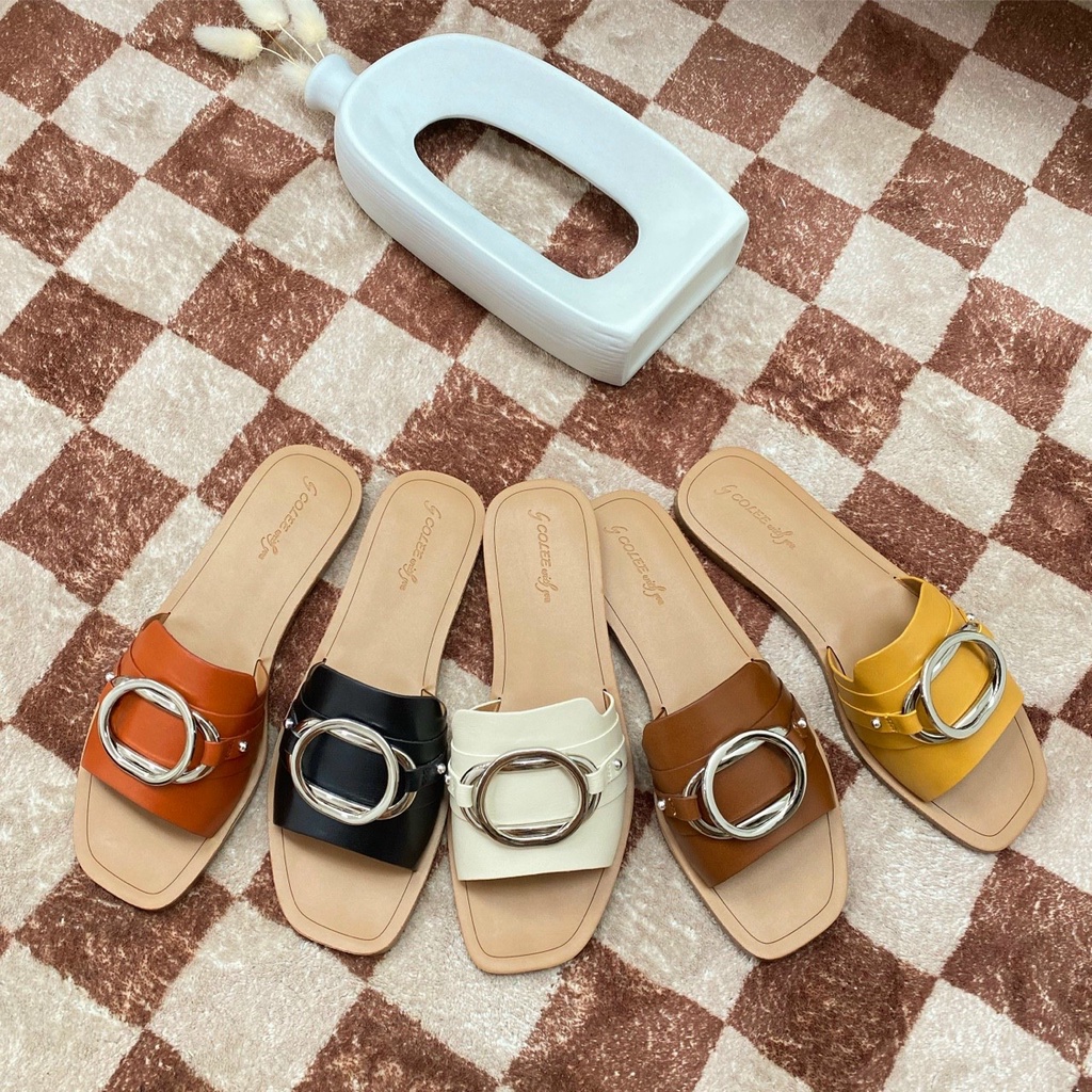 Dép nữ quai ngang, dép lê Colee phối khóa cao cấp GUUEM GCL114