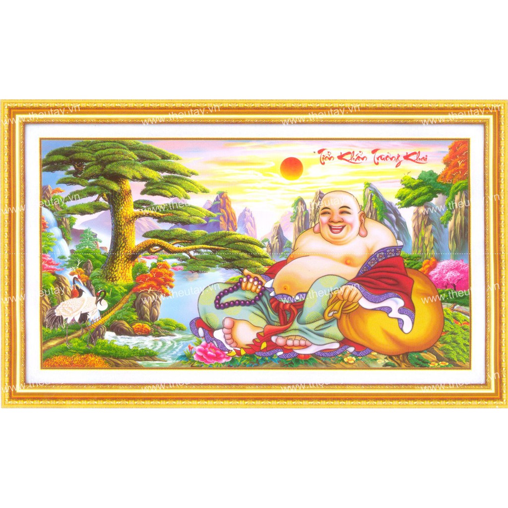 Tranh Thêu Chữ Thập 3D Có Kết Hạt Phật Di Lặc 88886 (KHÁCH TỰ THÊU) KT:138X78CM