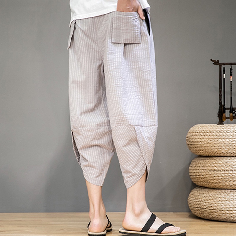 Quần Baggy Kẻ Sọc Dáng Rộng Phong Cách Nhật Bản Vintage Mới Cho Nam Và Nữ#Quần m