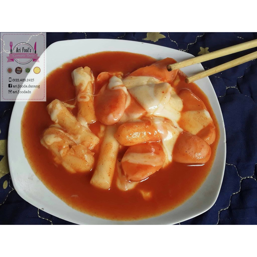 Combo Tokbokki Nhân Phô Mai 500gram + Sốt Gochujang + Phô Mai Mozzarella 100gram