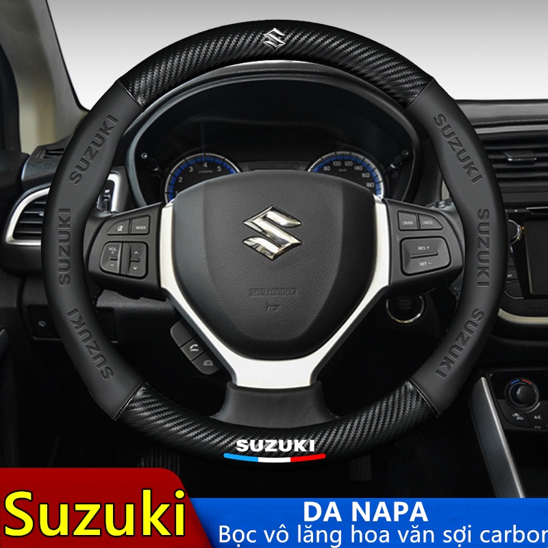 Âm thanh sợi cacbon Suzuki bọc vô lăng ô tô bọc vô lăng da vô lăng xe ô to Vitara S-Cross Swift Ertiga Dzire Alto