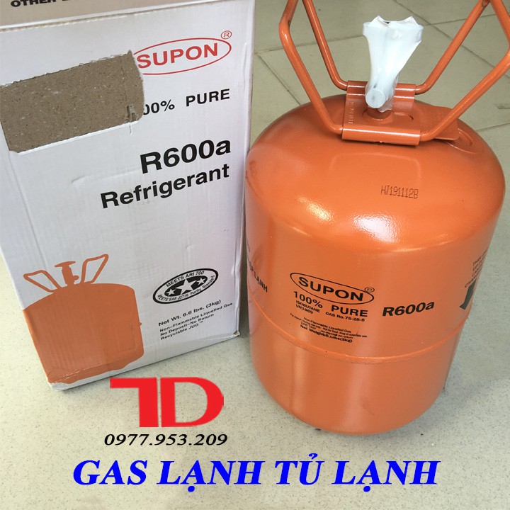 Gas lạnh điều hòa R600a SUPON 3KG, Môi chất lạnh R600a