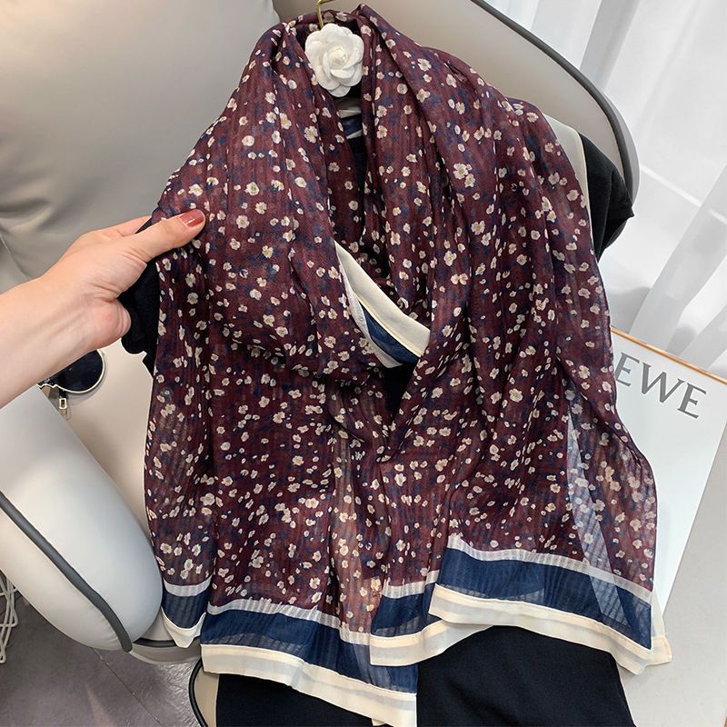 Khăn Choàng Vải Lanh Cotton Cỡ Lớn 190x90 Thời Trang Thu Đông