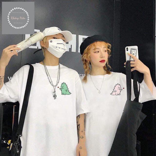 Áo thun cotton dày mịn phong rộng tay lỡ- unisex cho cặp đôi,đồ nhóm