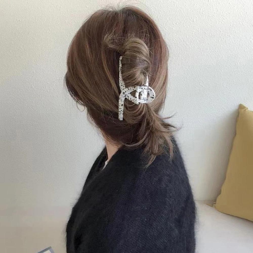 JARRED Giá Đỡ Kẹp Tóc Càng Cua Chất Liệu Acrylic Họa Tiết Chấm Bi Phong Cách Vintage Hàn Quốc