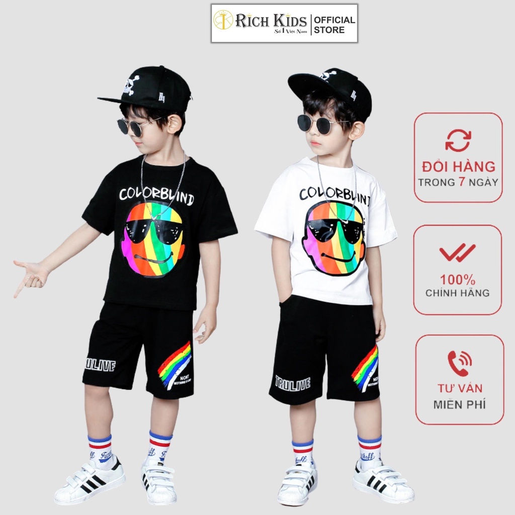 Đồ Bộ Cho Bé Trai Richkids Vải 100% Cotton Co Giãn Thoáng Mát, Thấm Hút Mồ Hôi