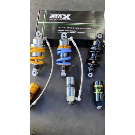Phuộc XMX về thêm gắn cho dòng xe Exciter150 3 màu vàng đen xanh Bình dầu tăng chỉnh thật