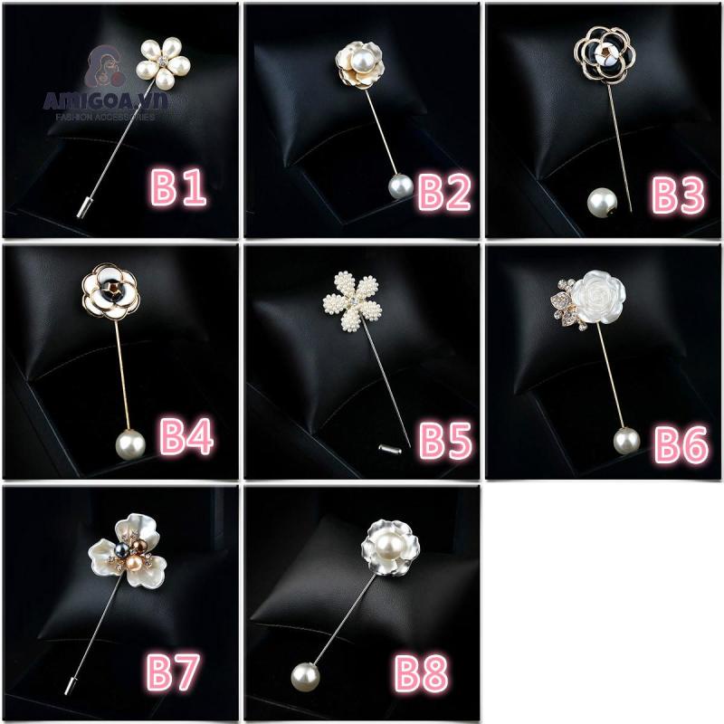 Ghim Cài Áo Hình Hoa Đính Ngọc Trai