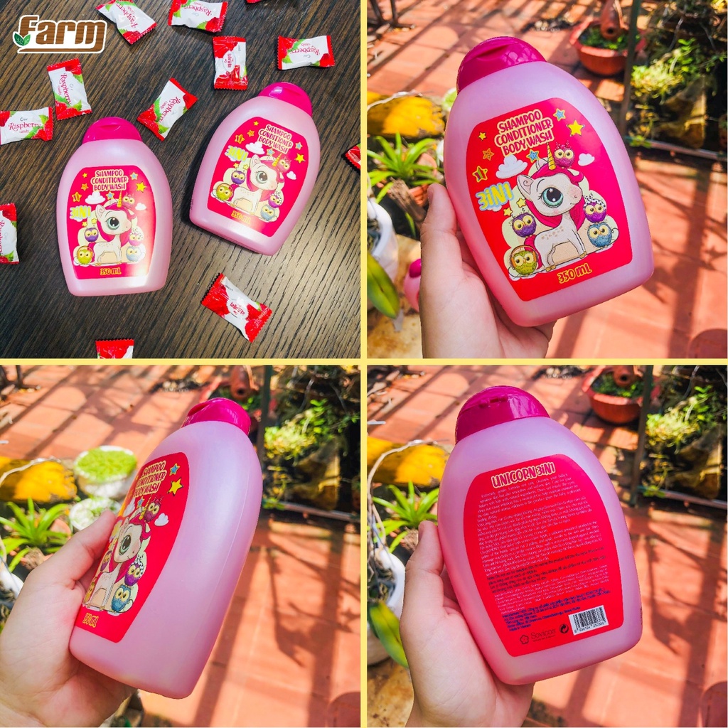 Sữa Tắm Gội Xả Em Bé Unicorn 3in1 350ml