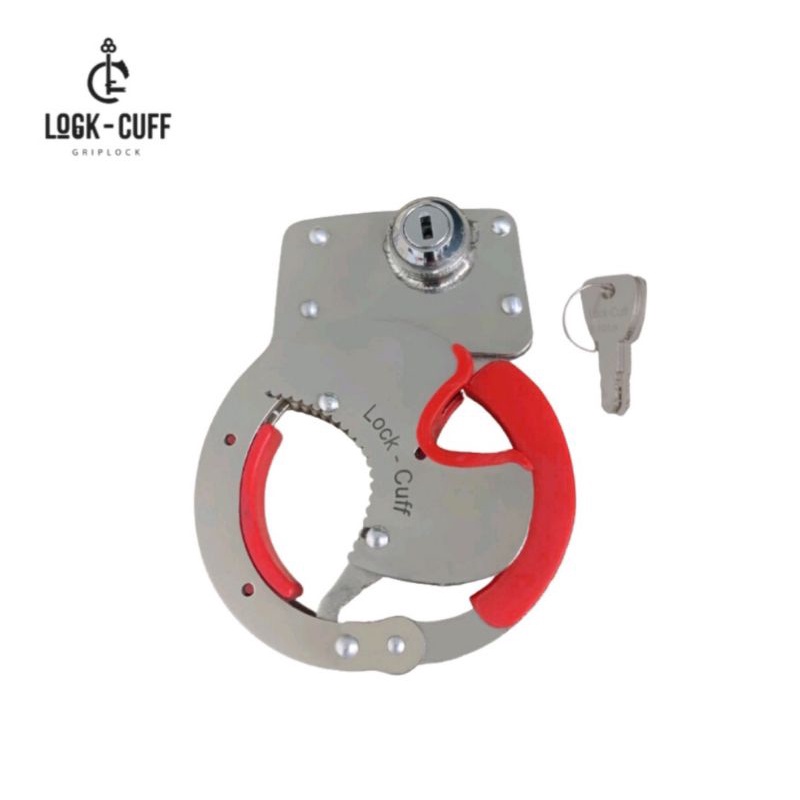 KHÓA XE MÁY CHỐNG TRỘM LOCK CUFF CÓ VIỀN BẢO VỆ ĐỎ - THÉP KHÔNG GỈ CAO CẤP