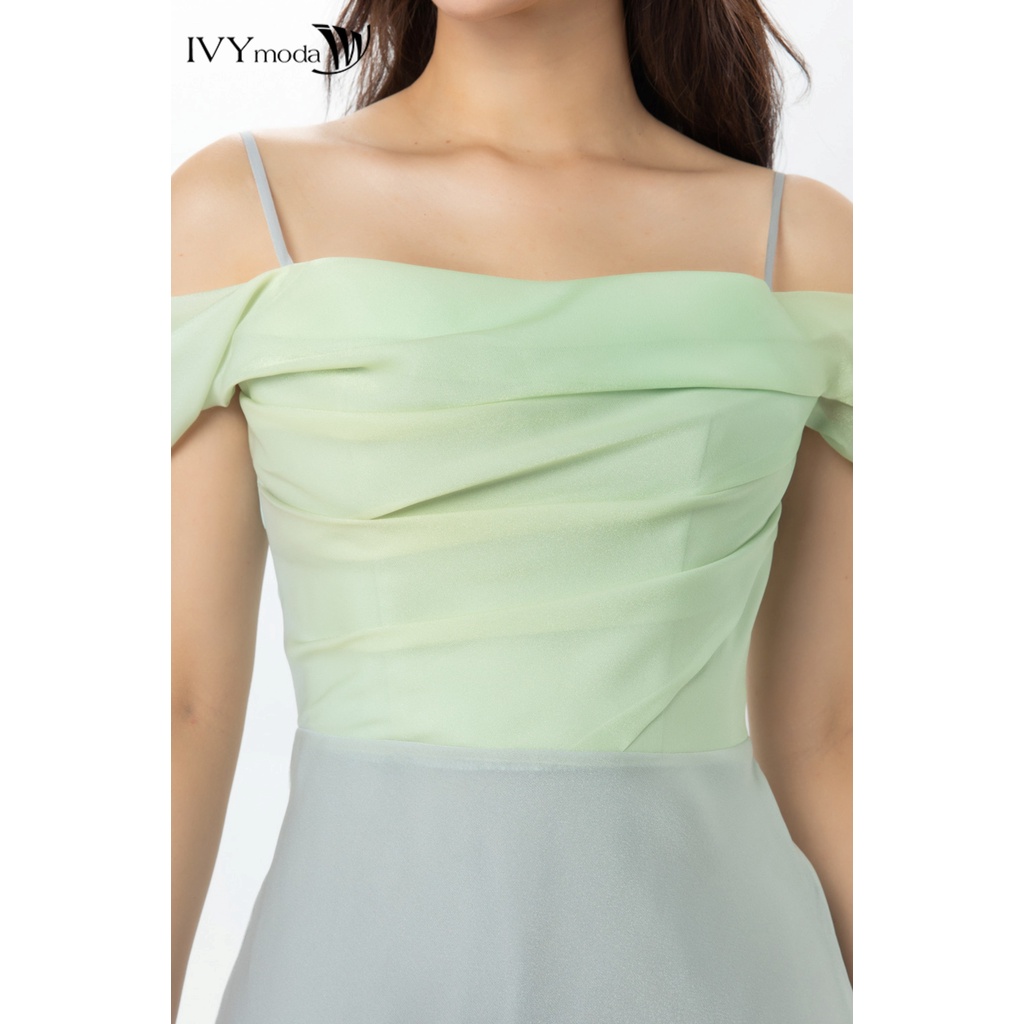 Đầm dạ hội lụa trễ vai IVY moda MS 45S2704