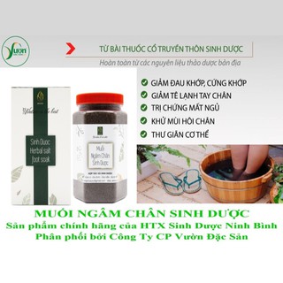 Muối ngâm chân 550gr HTX Sinh Dược Ninh Bình (Hộp trắng, dán tem chính hãng ) - NPP HS shop